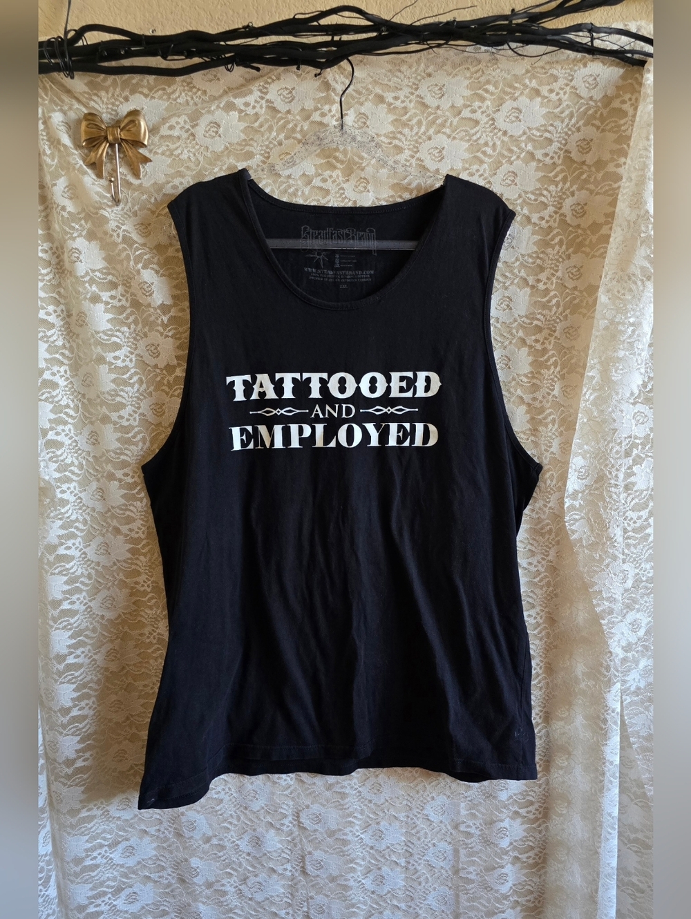 Tattooed and Employed Black Muscle Tee - Steadfast Brand
